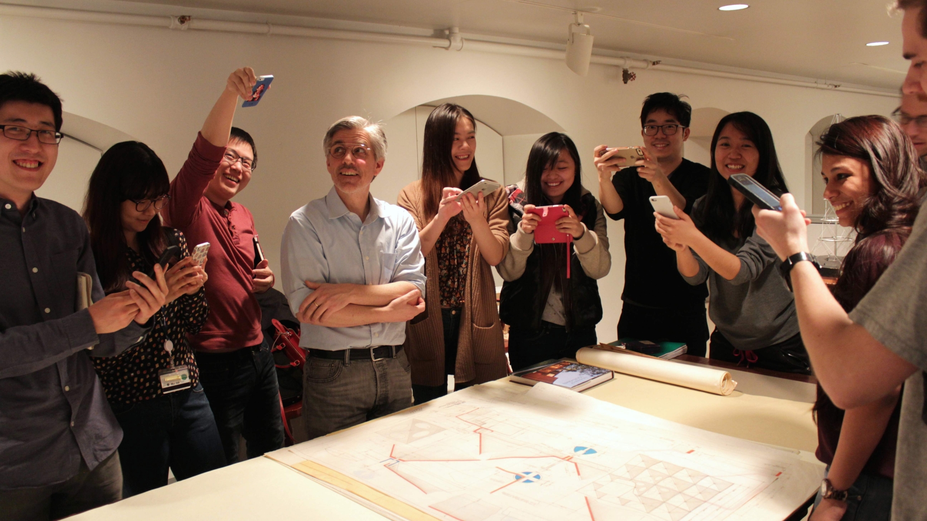 Building Envelopes Seminar students at Penn's Architectural Archives
