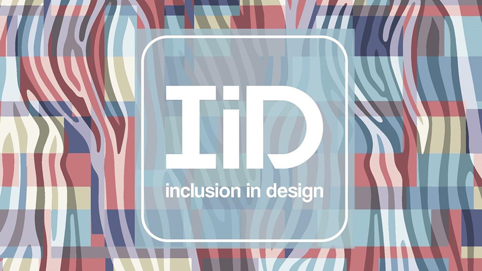 The letters IiD with multicolored fabric in background