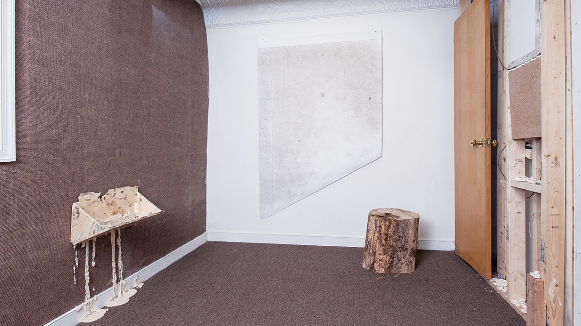 Gallery installation with Tree stump