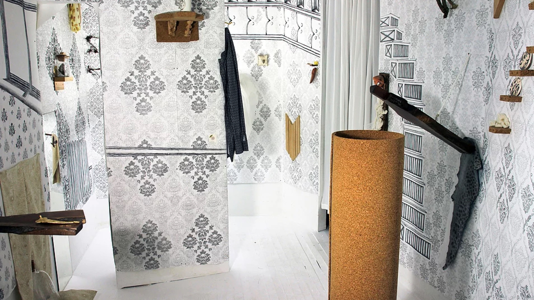 Patterned Wallpaper Drawing Installation