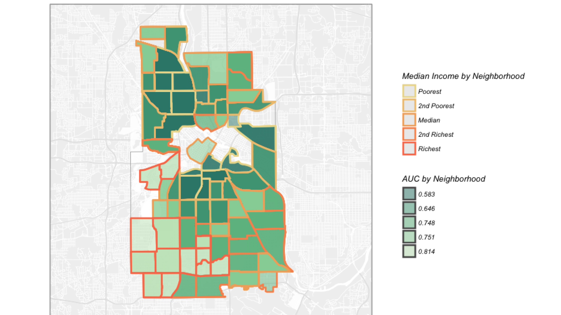 Spatial analysis map of Minneapolis