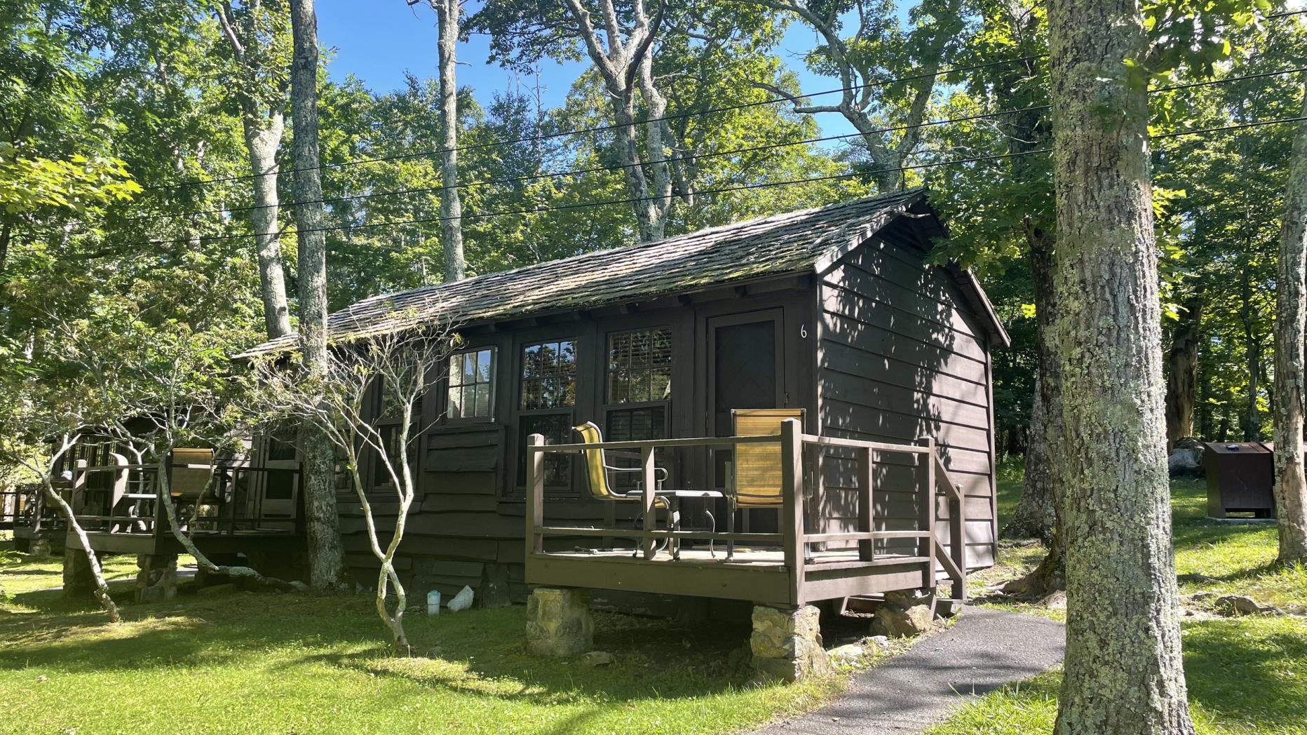 View of a cabin at Lewis Mountain