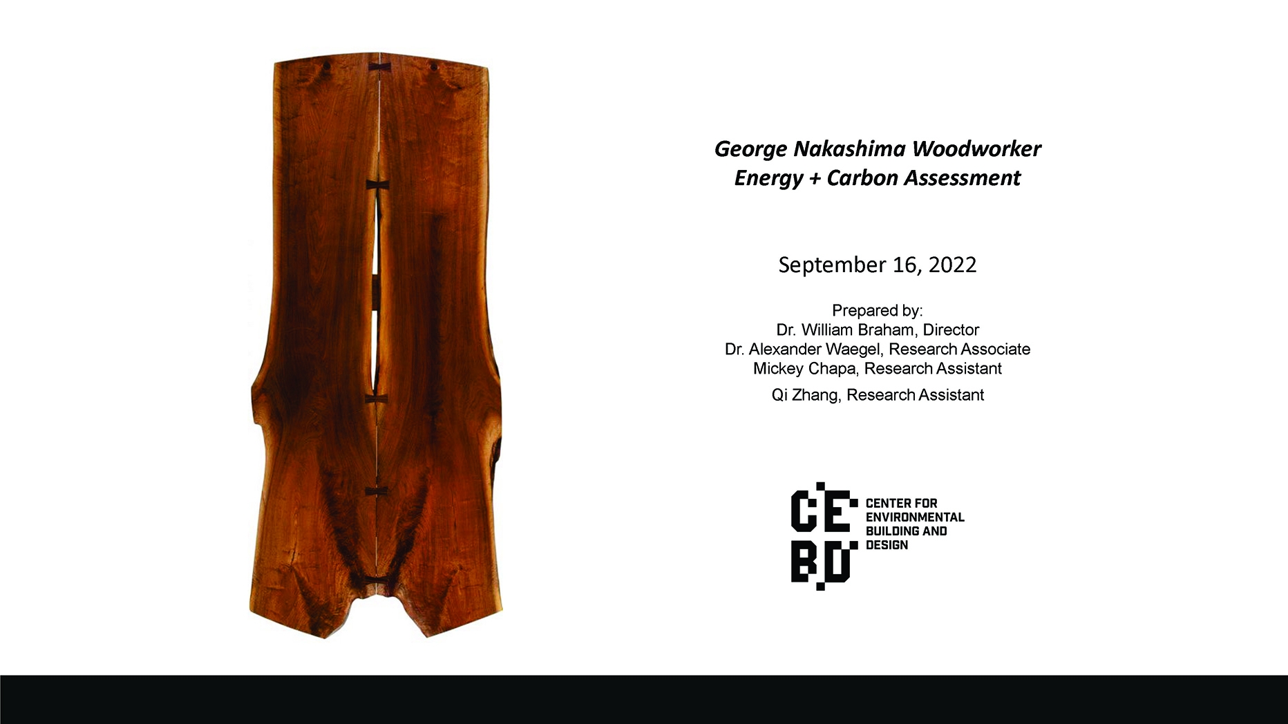 Nakashima Woodworkers report