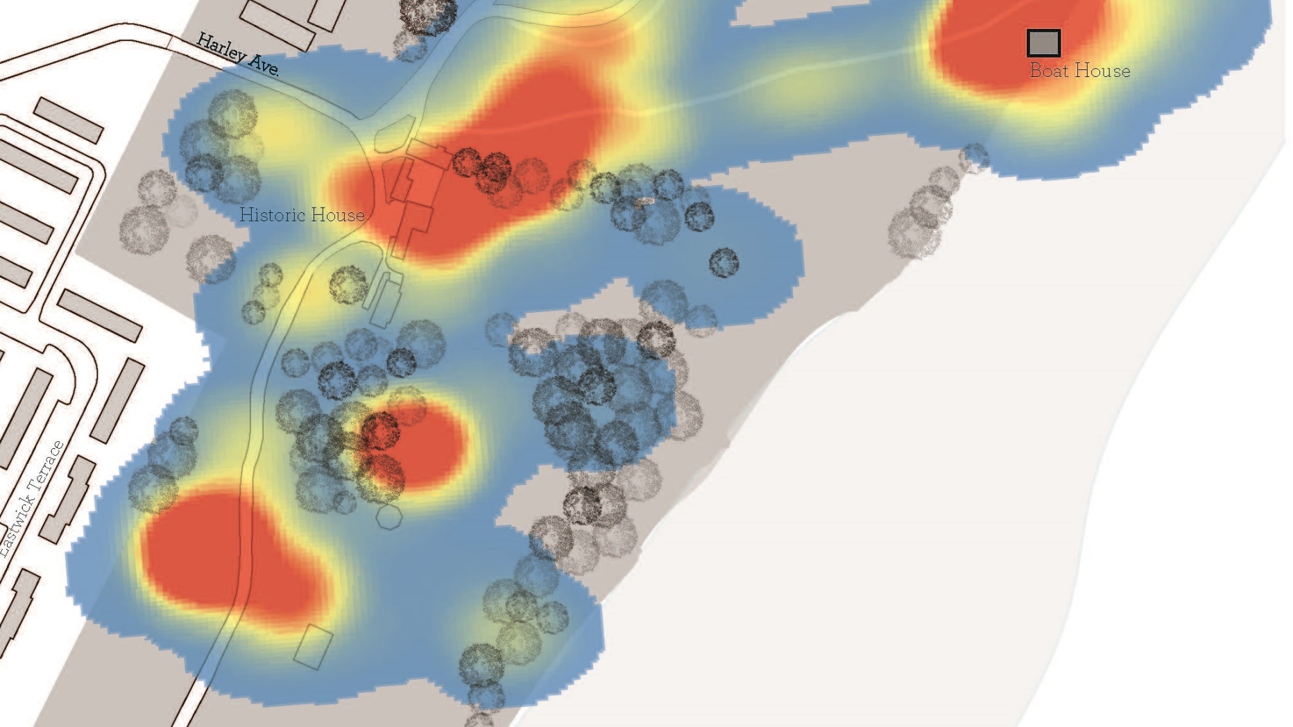 Map showing gross observations per acre