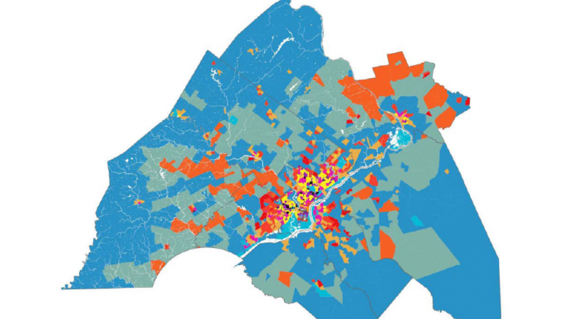 Map of Philadelphia area with certain areas highlighted 