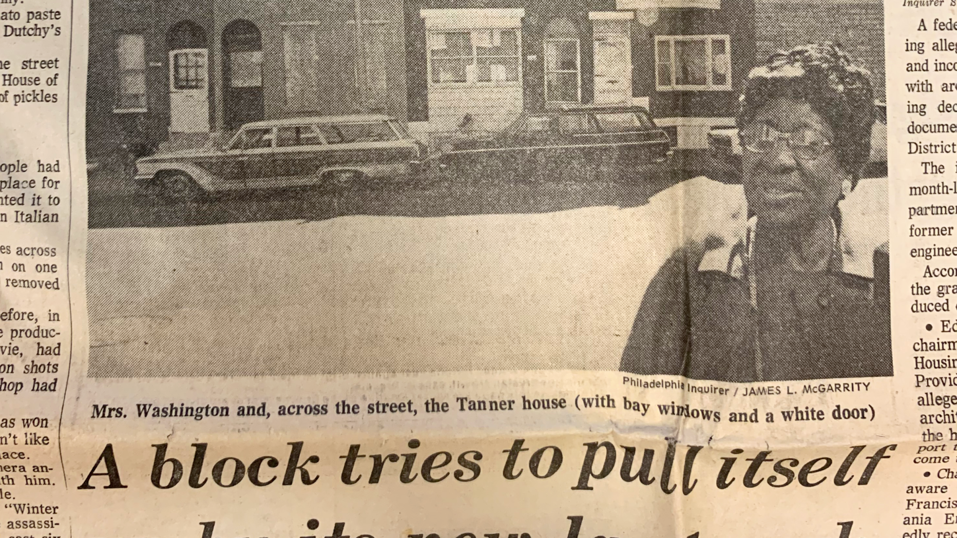 Clipping of a newspaper article highlighting the story of the Tanner house. 