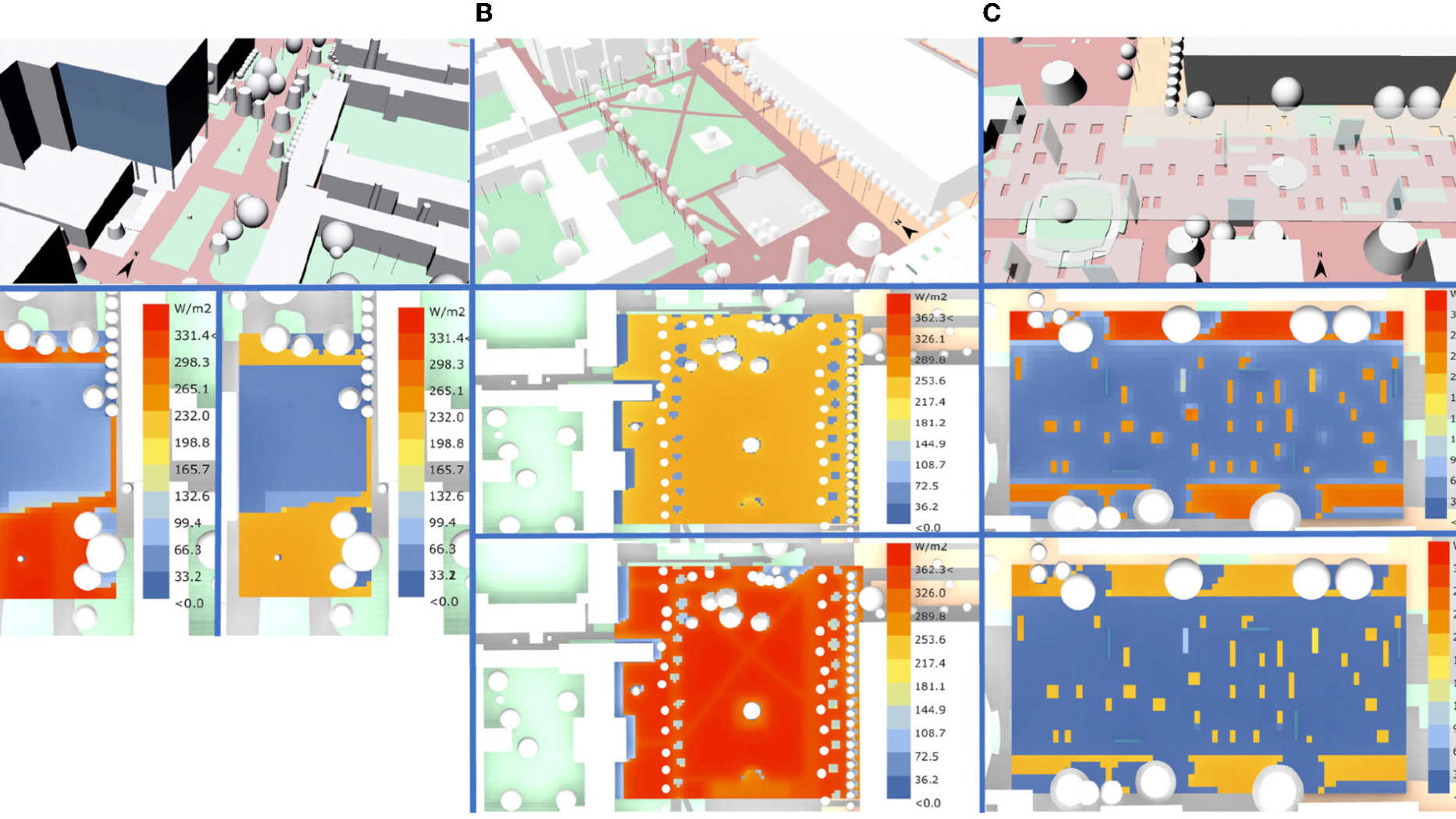 Simulated mean spherical irradiance map of Forest Ave site