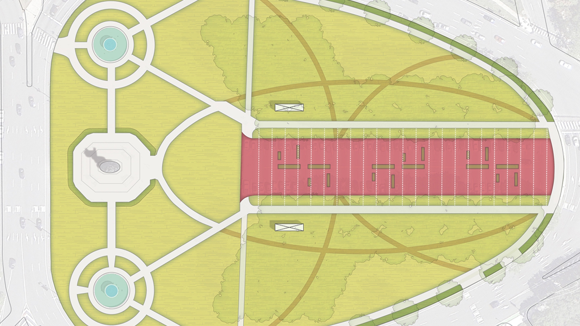 Map of section of Benjamin Franklin Parkway