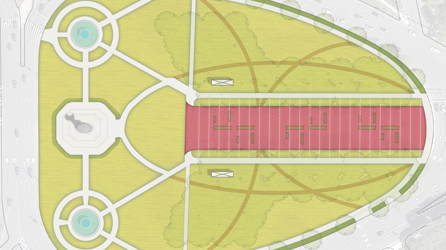 Map of park on Benjamin Franklin Parkway