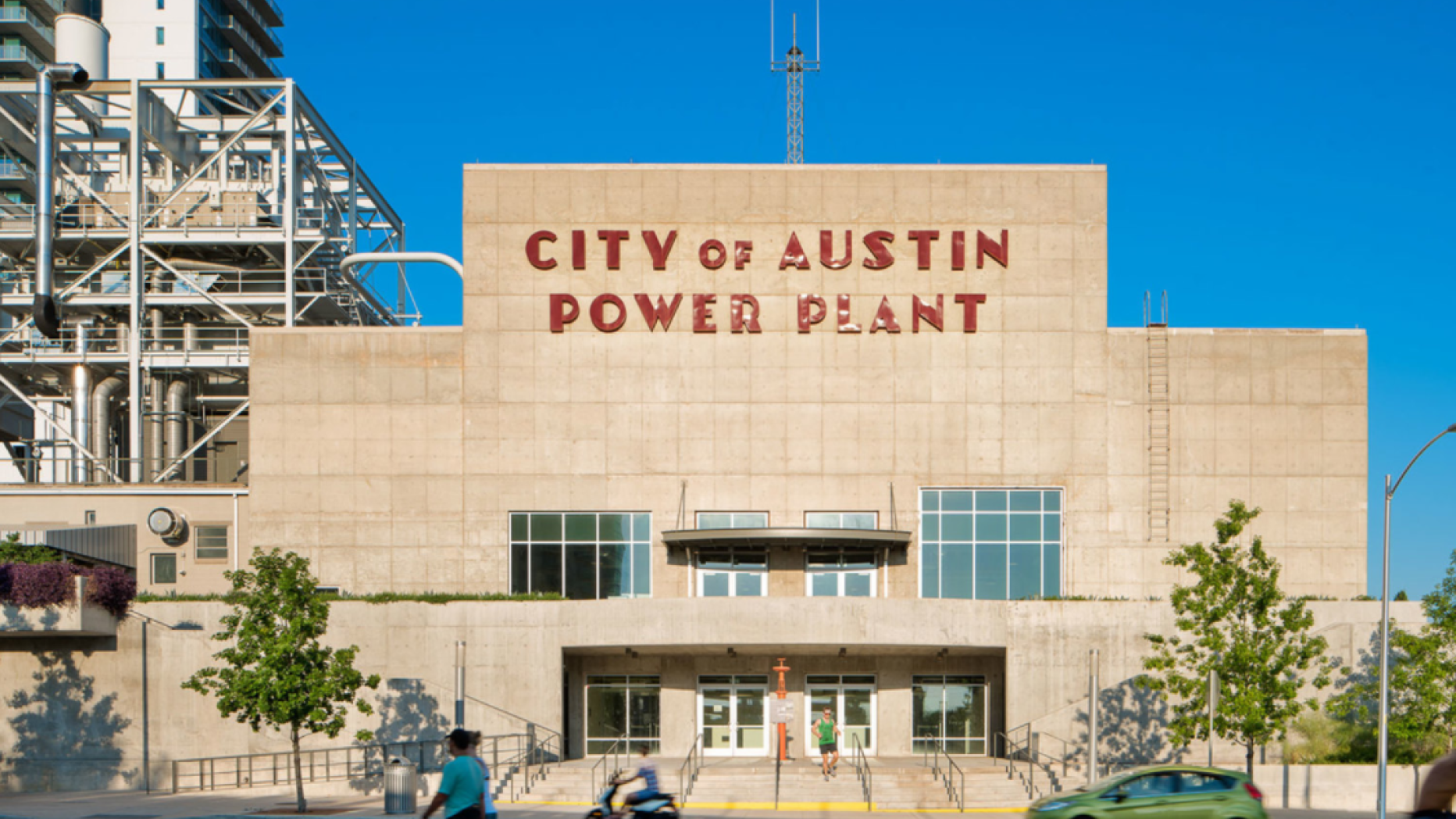 Building with sign reading City of Austin Power Plant