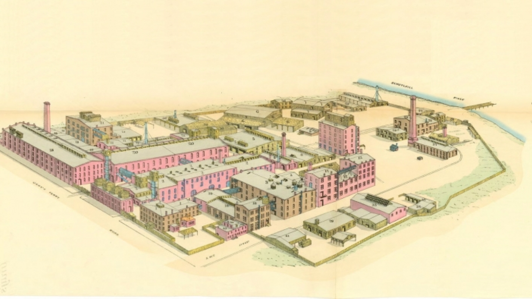 Drawing of Gray's Ferry Chemical Works