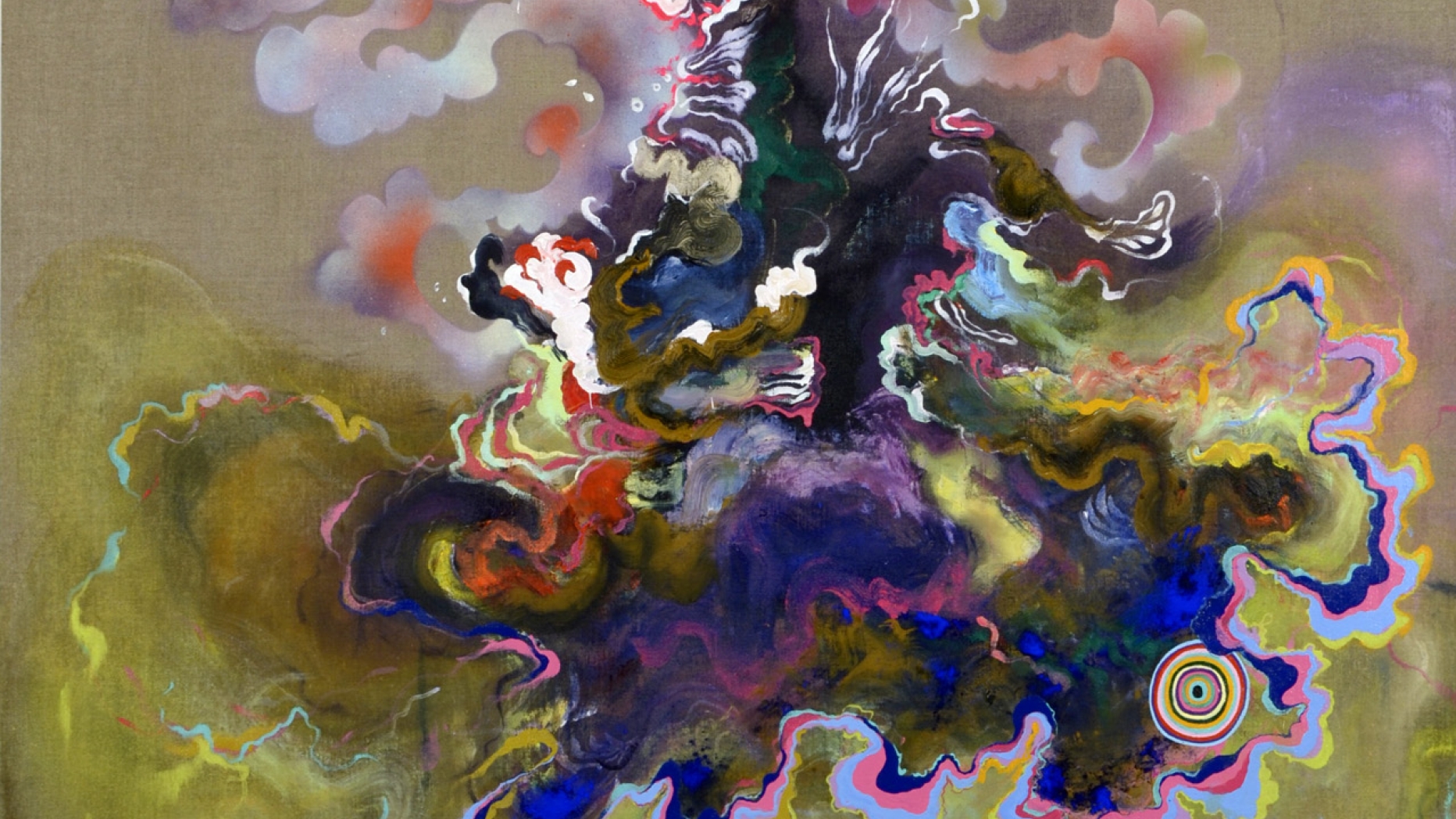 The Service of Clouds, 2014, oil and mixed media on linen, 60" x 48"