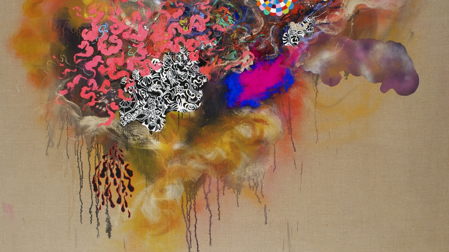 Transformations of Great Obscurity, 2013, oil and mixed media on linen, 60" x 72"