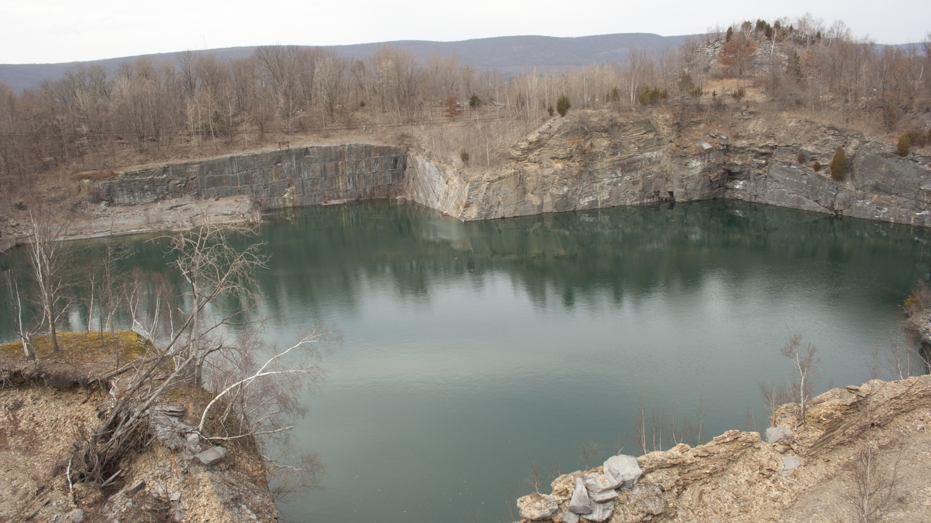Abandoned quarry that has now turned in to a lake.