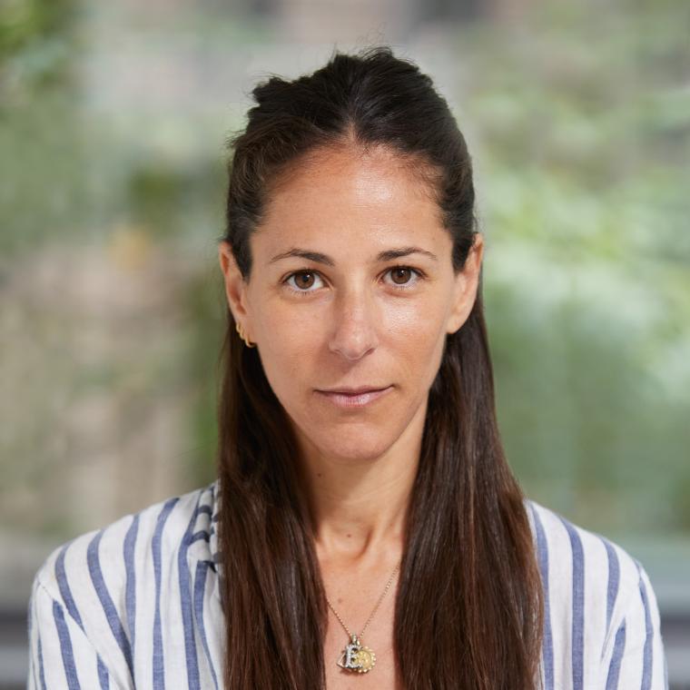 Headshot of Jamie Diamond wearing a striped jacket