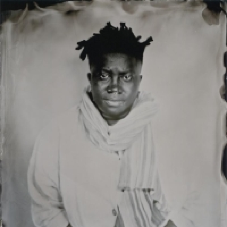 Tintype photograph of Tiona McClodden facing the camera