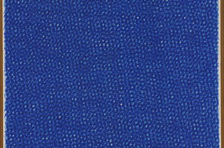 painting of blue fabric