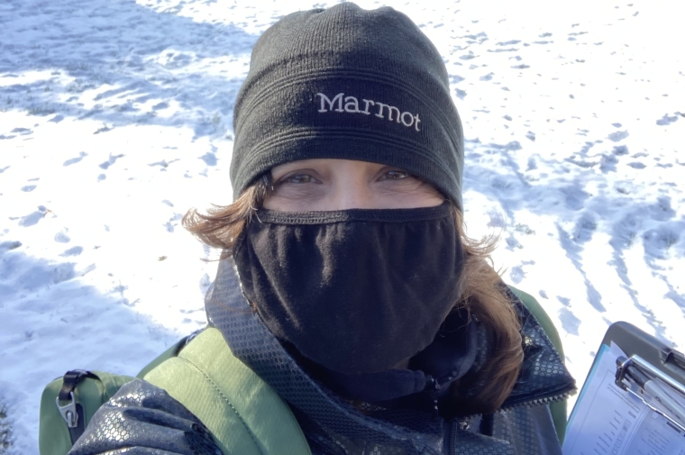 Patty West against winter background