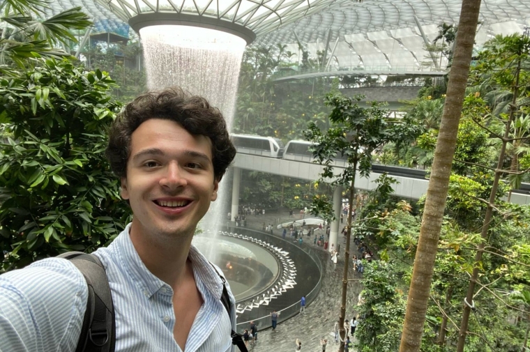 Selfie of Trevor at a park