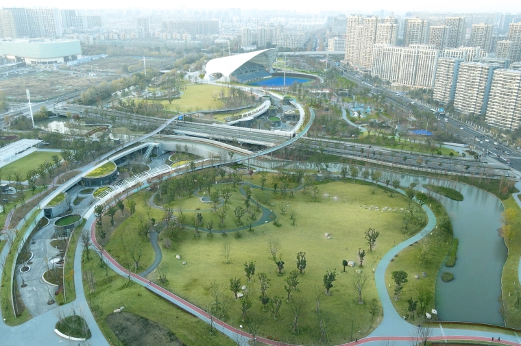 Aerial view of Valley Village with Field Hockey stadium beyond