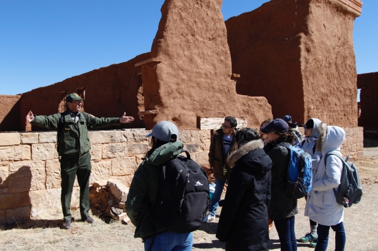 Students listen to an interpretive presentation by park staff in order to better understand the site’s complex history.