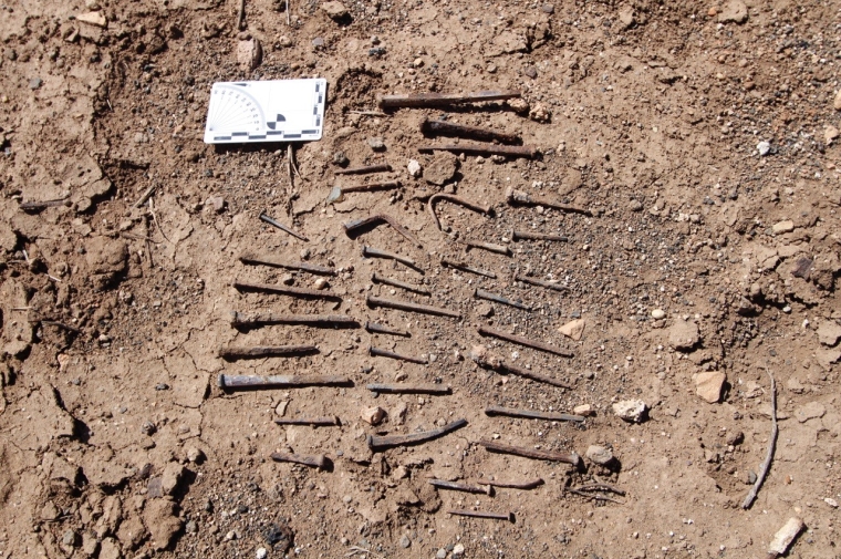 Various historic hardware found amongst the ruins of the fort. Photo: Jake Torkelson
