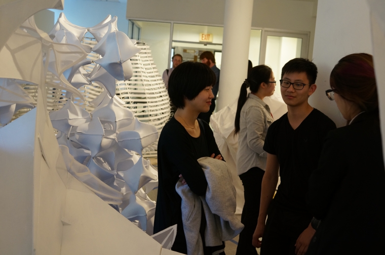 Students at gallery showing
