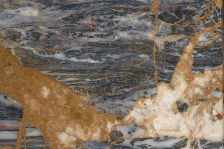 Black and gold marble slab