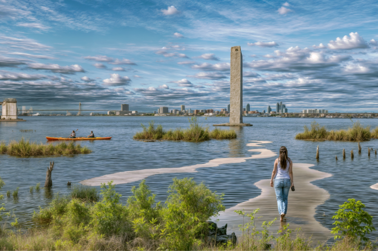 Fingers jutting into waterway afford visitors views
