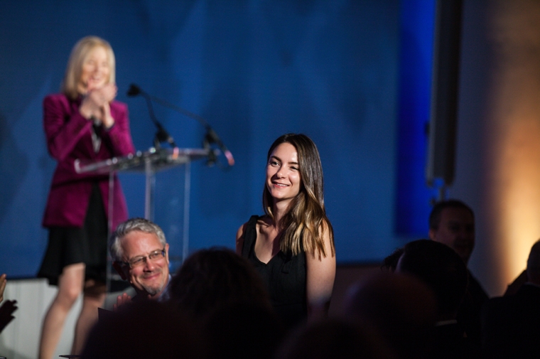 Dr. Gutmann recognized Alexandra Adamski, recipient of the Kanter Tritsch Prize in architecture, from the stage.