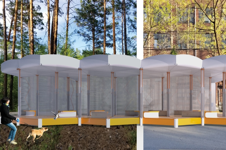 Rendering for mobile COVD testing site