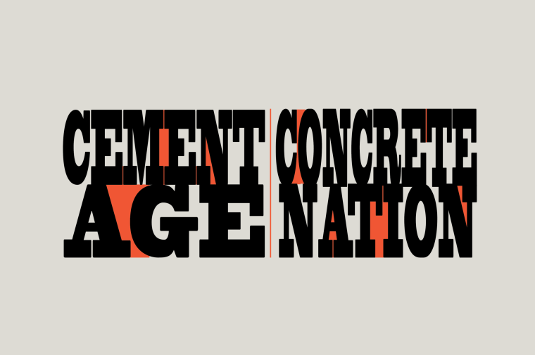 cement age/concrete nation on gray background