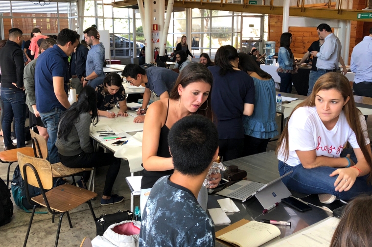 The studio in action, with students from the US and Costa Rica