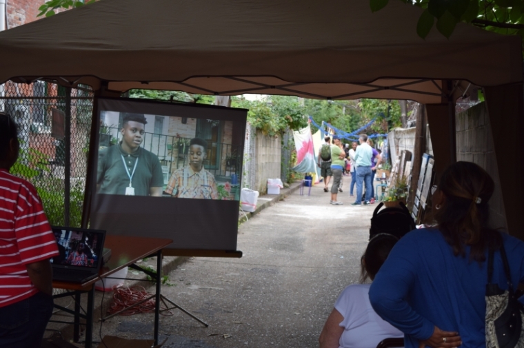 Neighborhood stories were on view in the storytelling tent