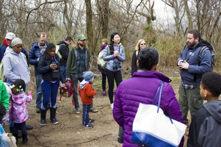 Parks and Rec's Tony Croasdale led a bird hike.