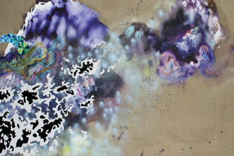 Field Guide to Elsewhere, 2014, oil and mixed media on linen, 60" x 72"