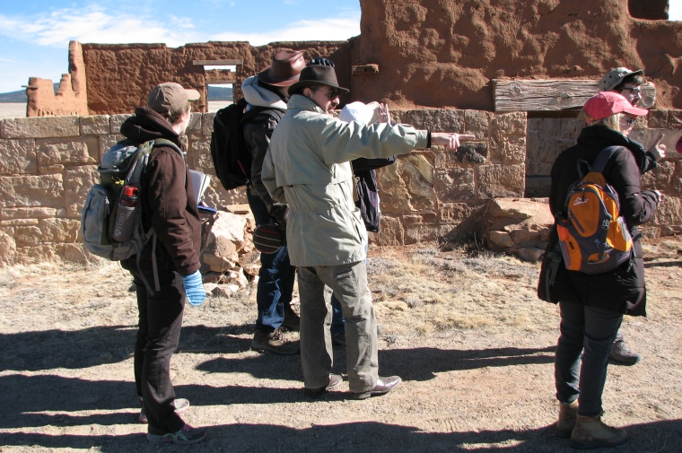 Frank Matero with students at Fort Union National Monument.