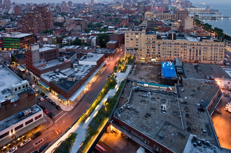 High Line Aerial View at Night