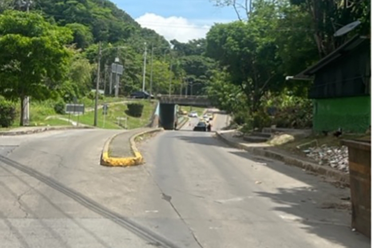 Rural highway with power lines overhead