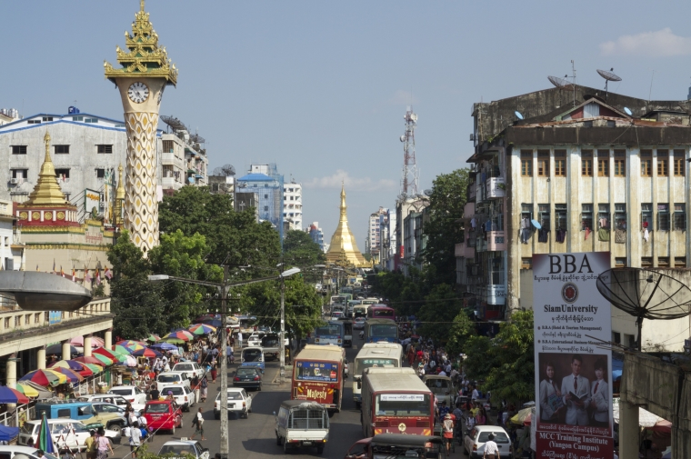 street view of Asian city