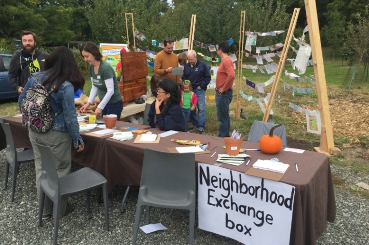 Stories are collected from Southwest Philly residents for future sharing, as visitors read Mt. Airy reflections