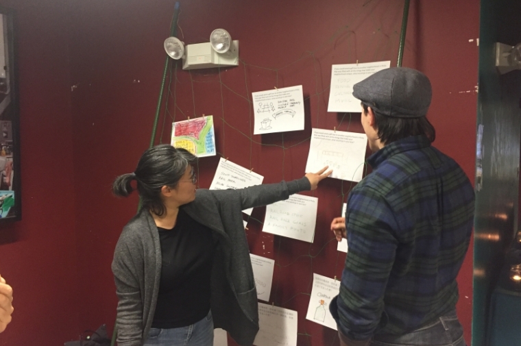 The combined results of the Chinatown events were posted so all could visualize what others had written.