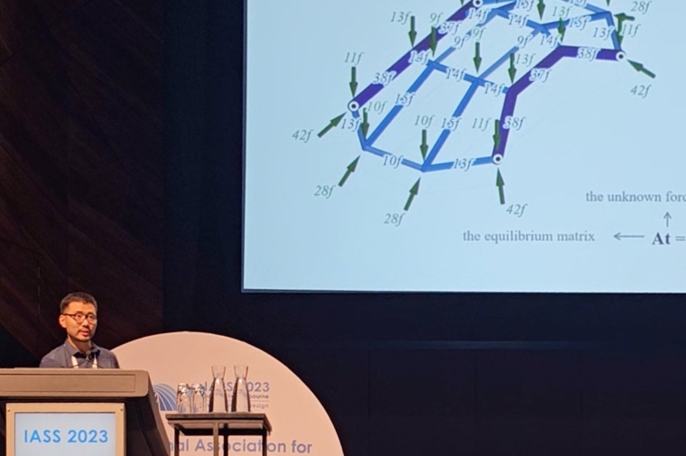 Yao Lu presents his research papers titled: 3D Auxetic Materials Designed with Algebraic Polyhedral Graphic Statics and Towards a Novel Form-Finding Approach Using Matrix Analysis: Exploiting Nodal Displacements of Pin-Jointed Frameworks