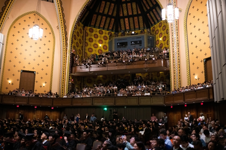 View of audience on floor and balconies