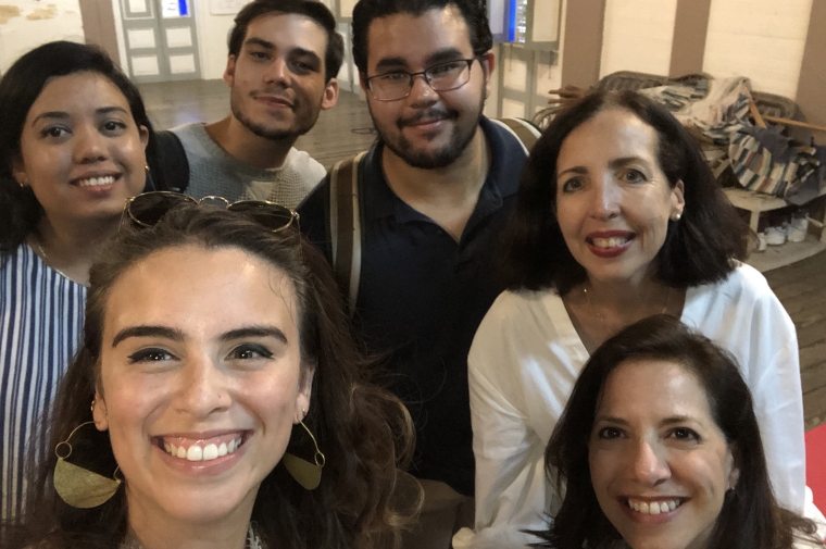 Clockwise from left: Architecture students Camila Hernandez, Sairimar Gomez, Reily Calderon, and Hector Berdecia; conservation architect Diana Luna-Serbia; and Para la Naturaleza heritage coordinator Ivonne Sanabria.