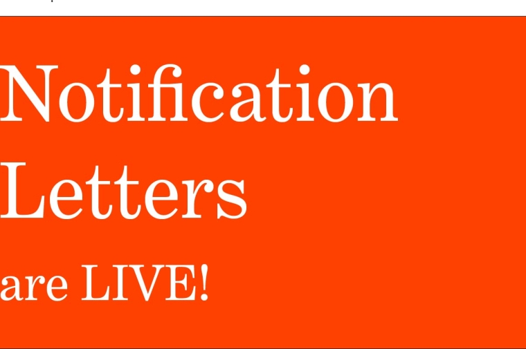 Notification letters are live!