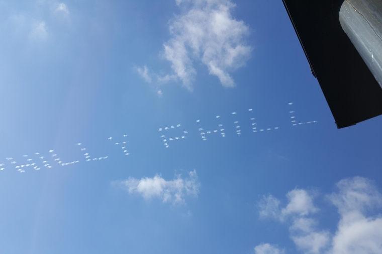 Skywriting Saying 'PHILLY PHILLY'