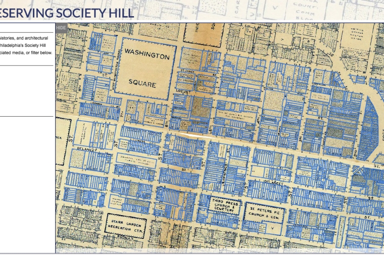 The "Preserving Society Hill" map of the Society Hill 