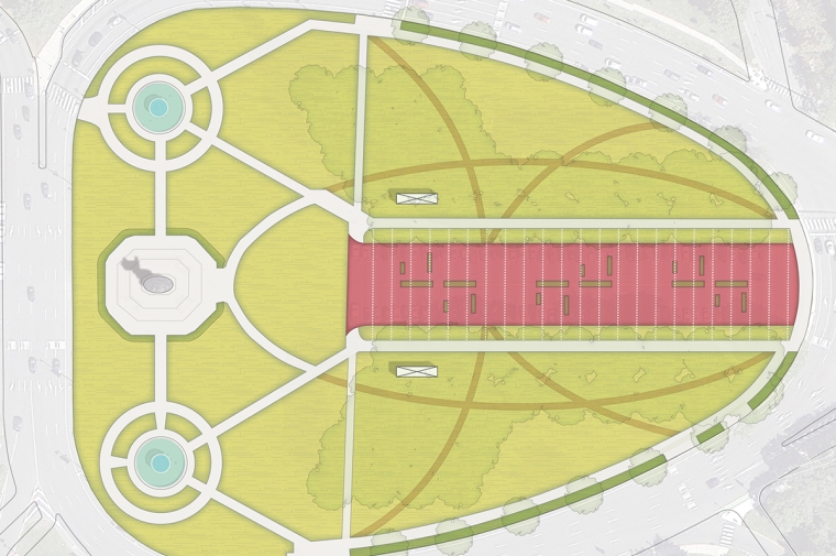 Map of section of Benjamin Franklin Parkway