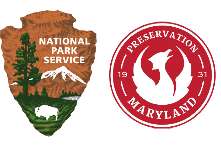 The National Park Service and  Preservation Maryland logos